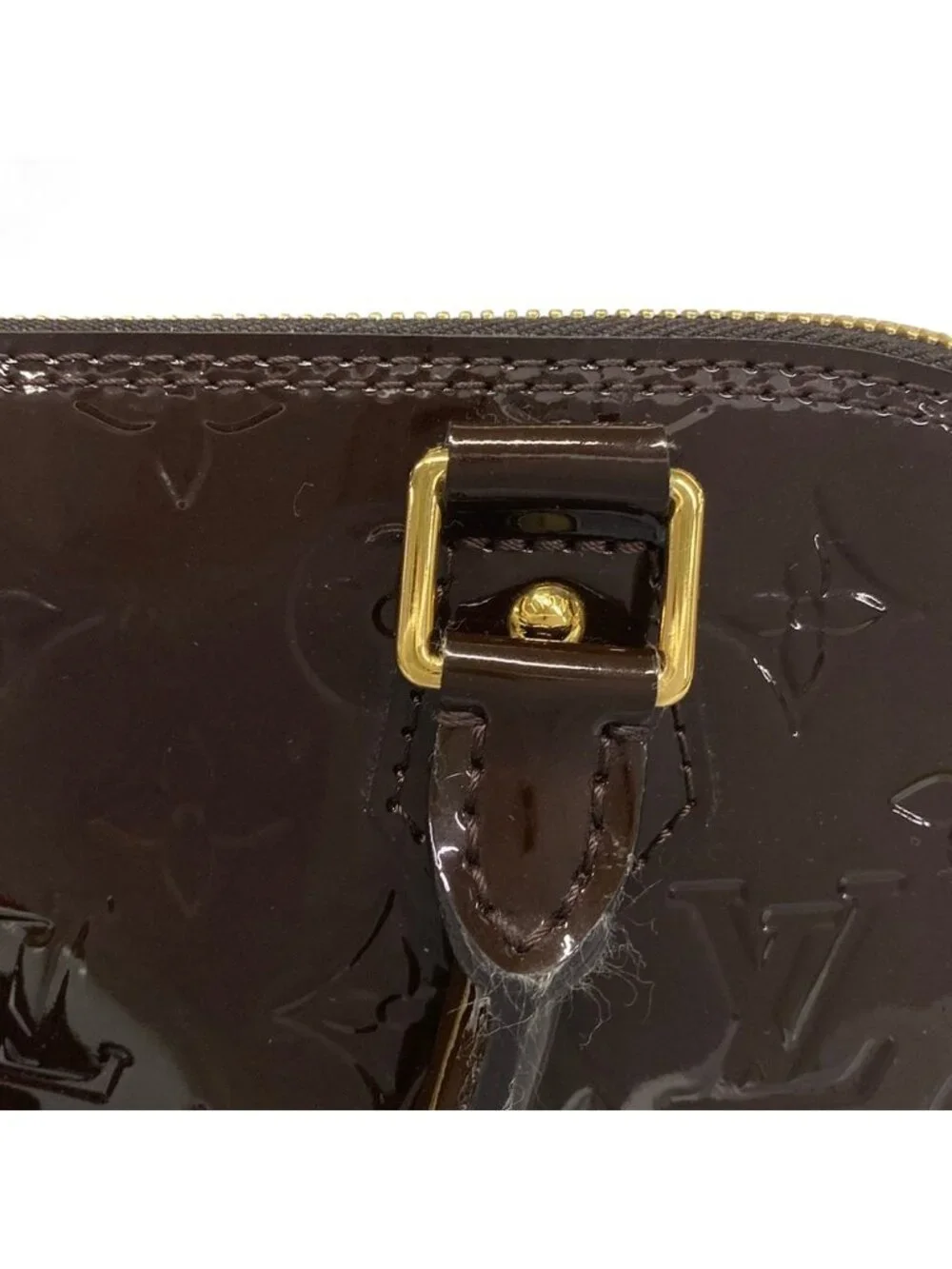 Louis Vuitton Handbag Monogram Vernis Alma PM Terre Domble Leather